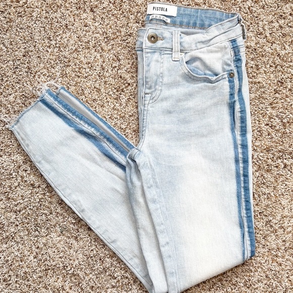 Pistola Women’s Ankle Skinny Jeans, Light Wash Raw Hem. Size 25 - Picture 1 of 8